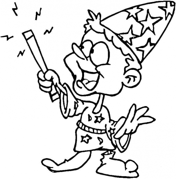 Young Wizard  coloring page image