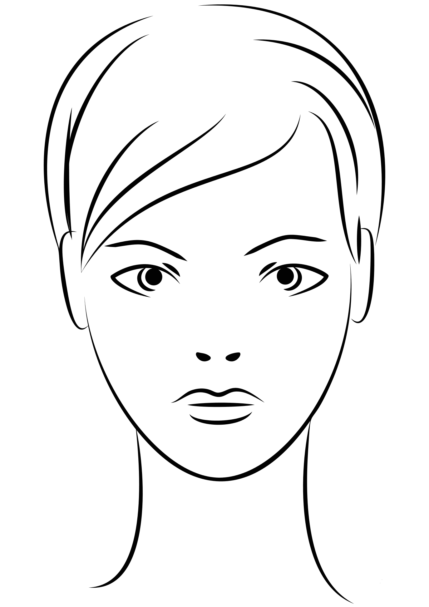 Young Woman Face Coloring Page - Colouringpages