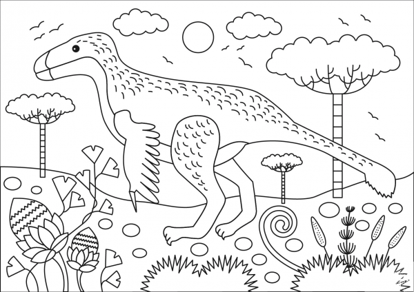 Yutyrannus coloring page image
