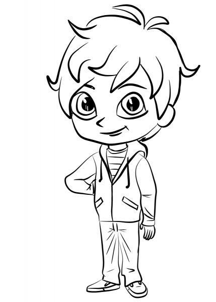 Zac from Shimmer and Shine coloring page image