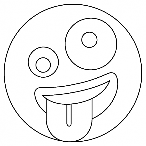 Zany Face Emoji coloring page image