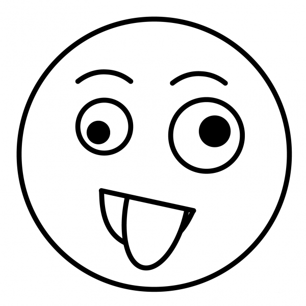 Zany Face Emoji coloring page image