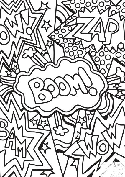 Zap Boom Wow coloring page image