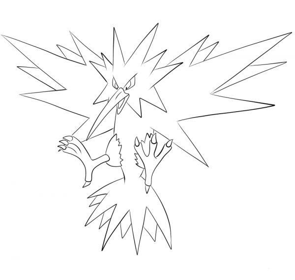 Zapdos coloring page image