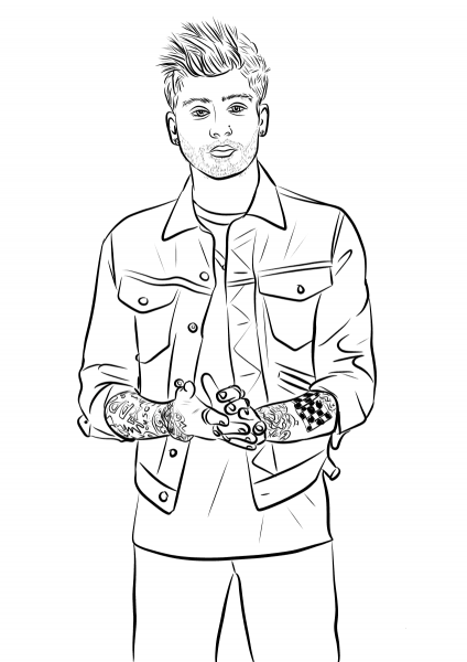 Zayn Malik coloring page image