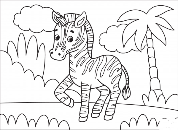 Zebra coloring page image