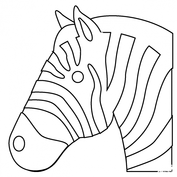 Zebra Face Emoji coloring page image