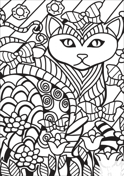 Zendoodle Cat coloring page image