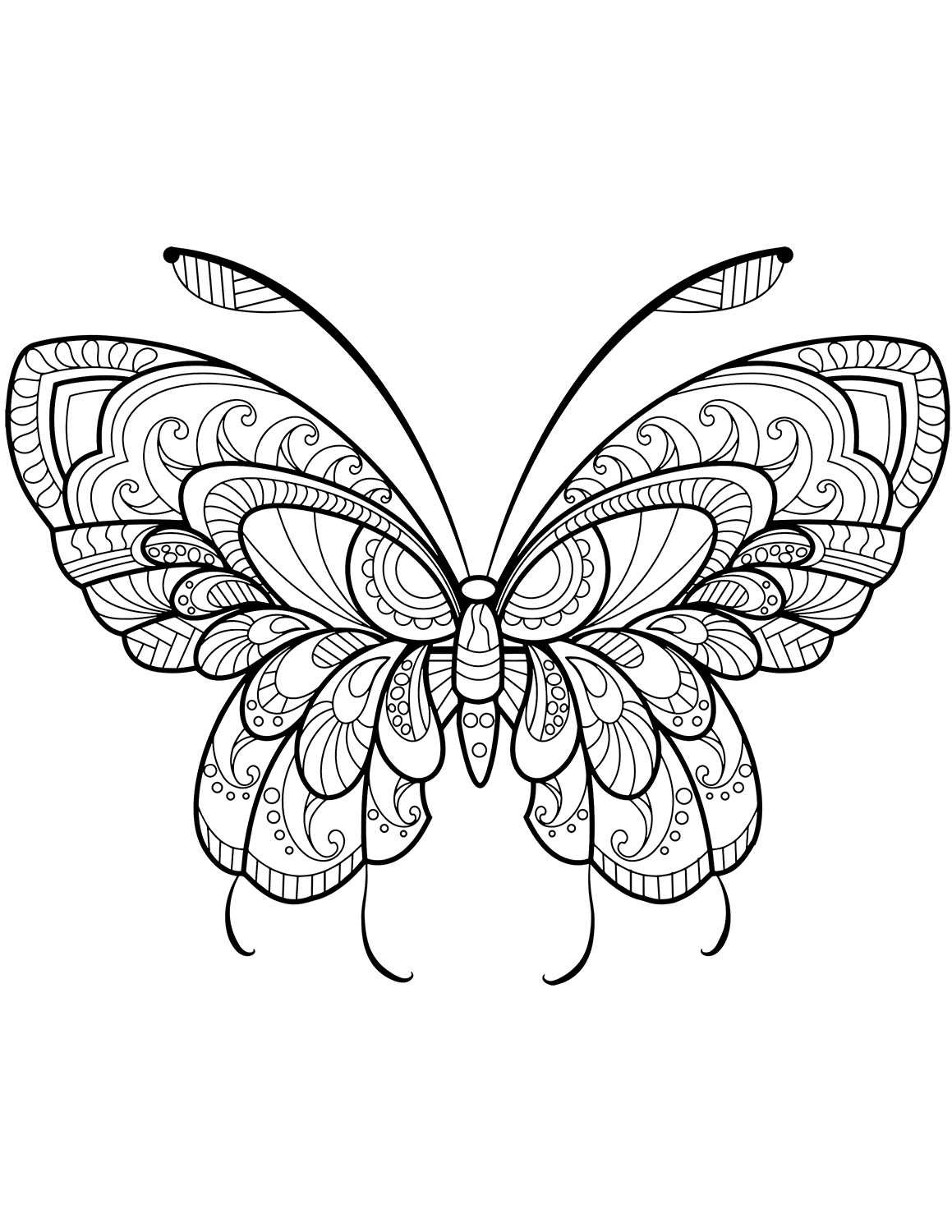 Zentangle Butterfly coloring page - ColouringPages