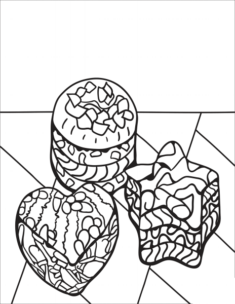Zentangle Desserts coloring page image
