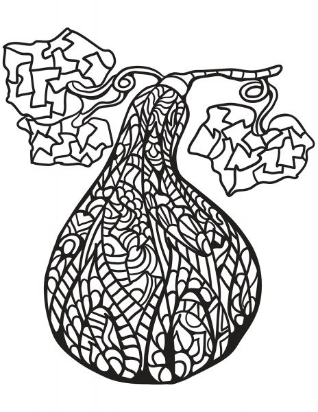 Zentangle Eggplant coloring page image