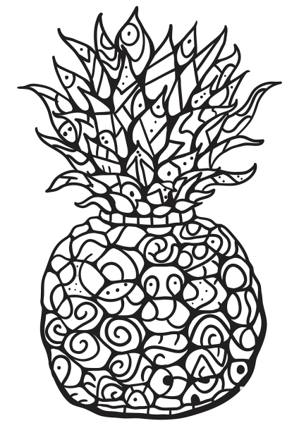 Zentangle Pineapple coloring page image