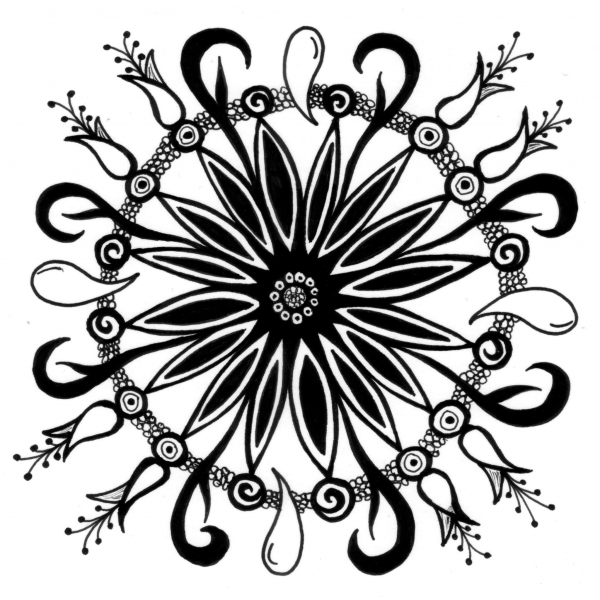 Zentangle Rangoli  coloring page image