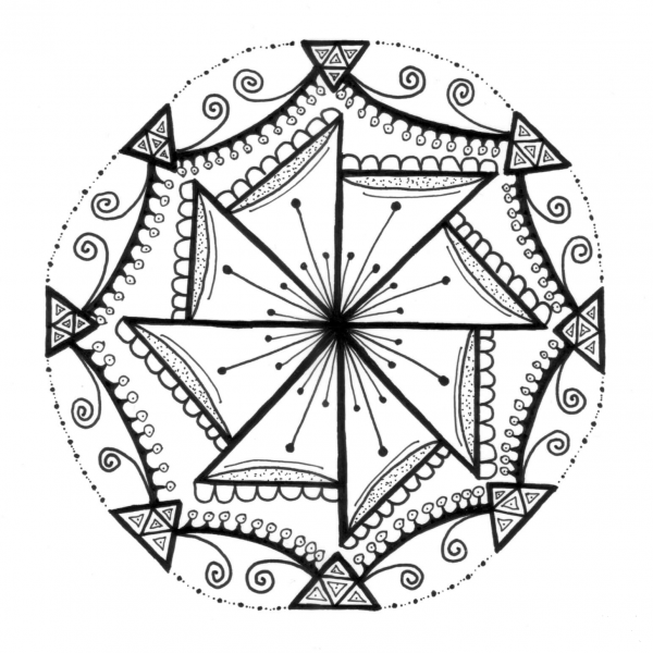 Zentangle Rangoli  coloring page image