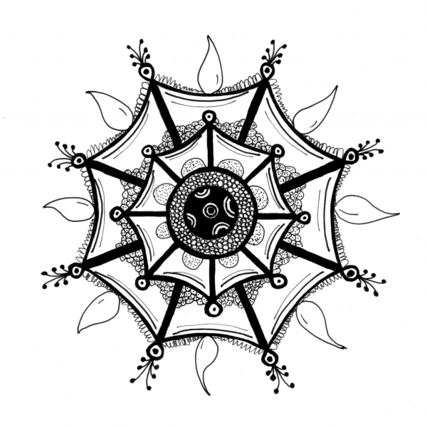 Zentangle Rangoli  coloring page image