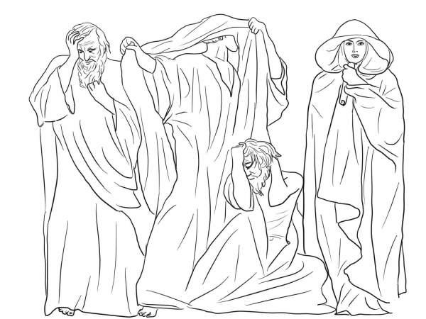 Zephaniah, Joel, Obadiah, and Hosea coloring page image