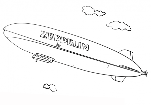 Zeppelin coloring page image