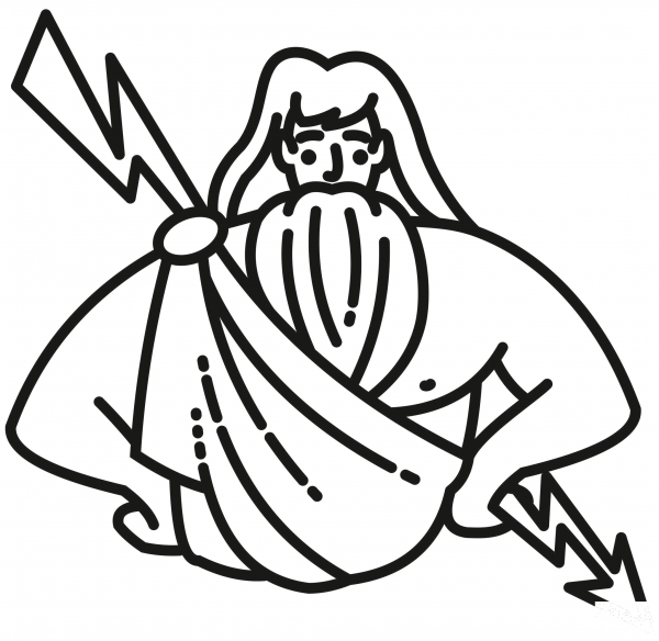 Zeus coloring page image