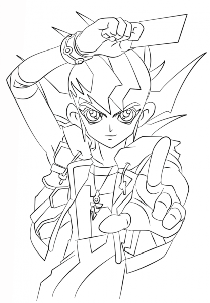 Zexal from Yu-Gi-Oh! coloring page image