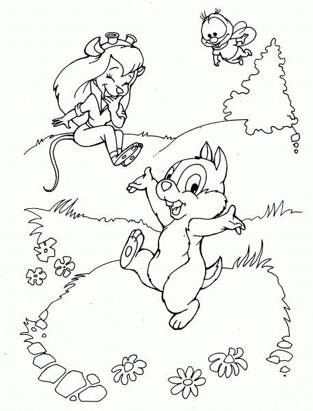Zipper, Chip and Gadget Hackwrench coloring page image
