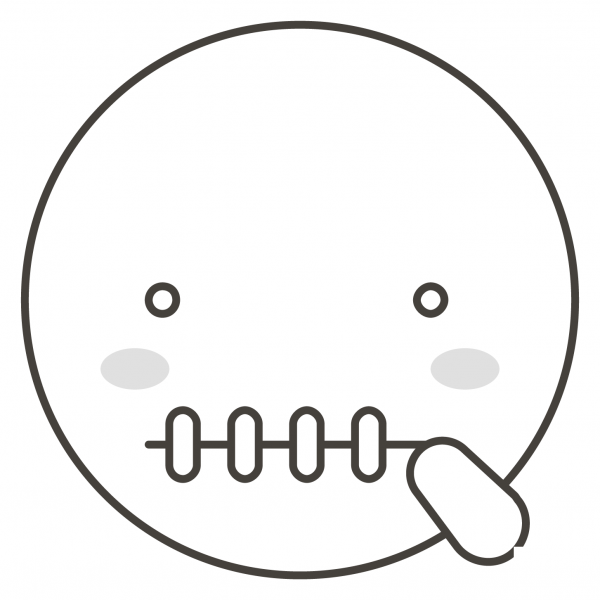 Zipper Mouth Face coloring page image