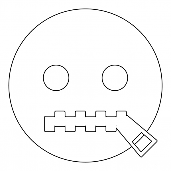Zipper Mouth Face coloring page image
