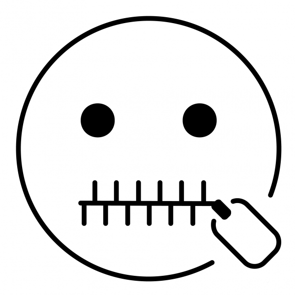 Zipper Mouth Face Emoji coloring page image