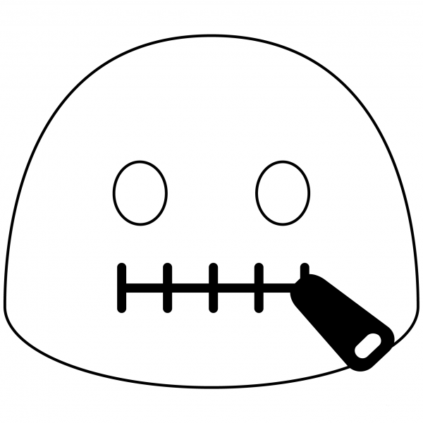 Zipper Mouth Face Emoji coloring page image
