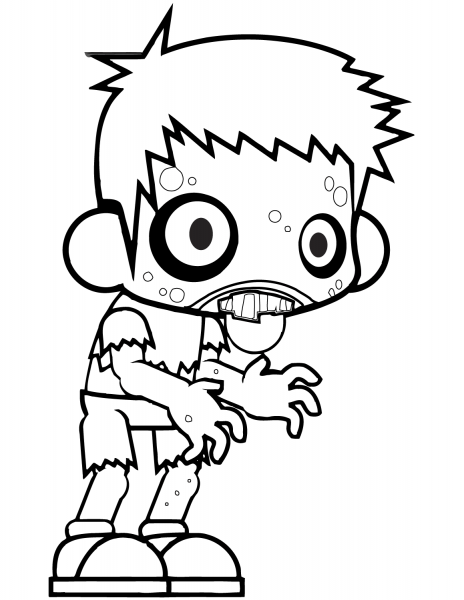Zombie Boy coloring page image