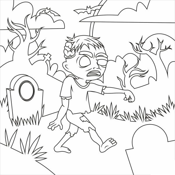 Zombie coloring page image