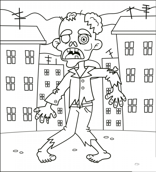 Zombie coloring page image