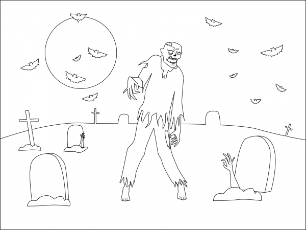 Zombie coloring page image