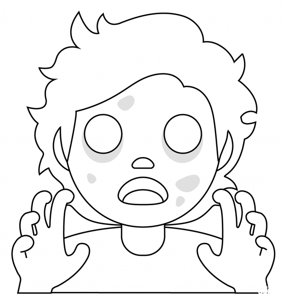 Zombie Emoji coloring page image