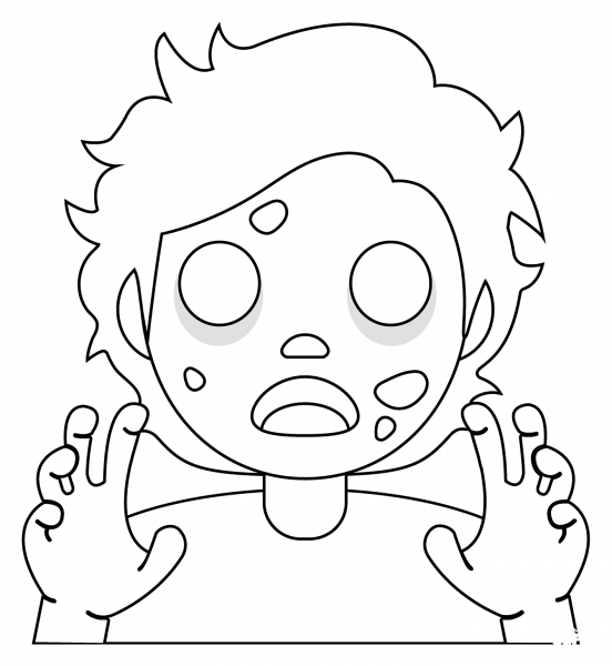 Zombie Emoji coloring page image