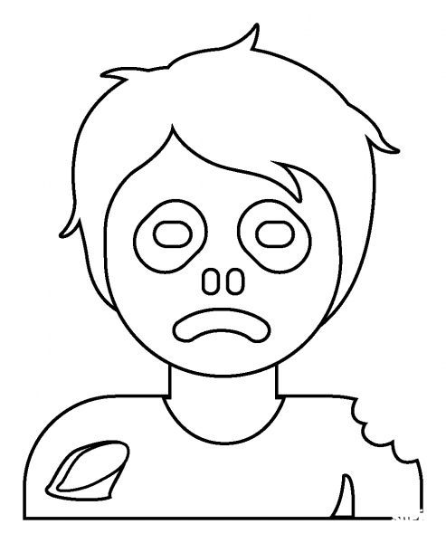 Zombie Emoji coloring page image