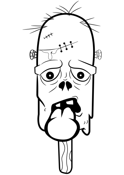Zombie Ice Cream coloring page image