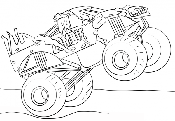 Zombie Monster Truck coloring page image