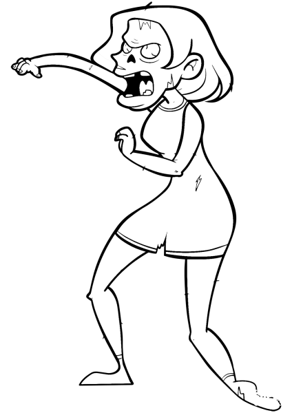 Zombie Woman coloring page image