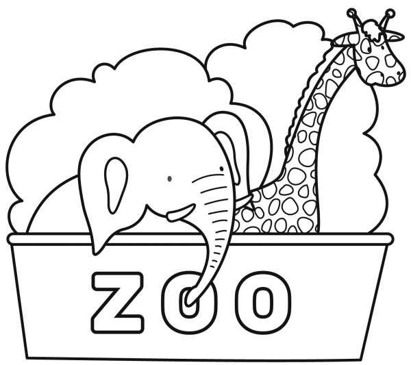 Zoo coloring page image