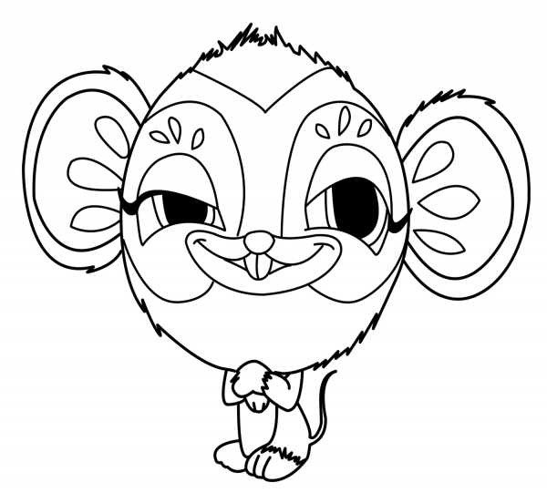 Zooble Mouse coloring page image