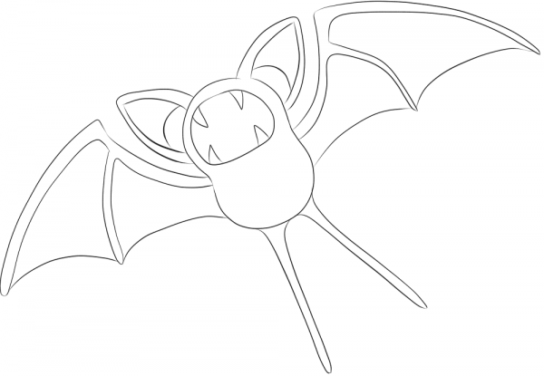 Zubat coloring page image