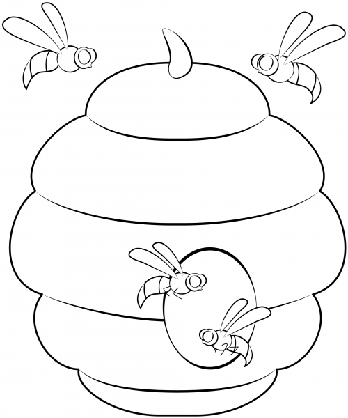 Behive coloring page image