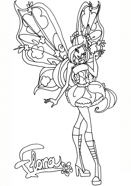 Believix Flora coloring page image