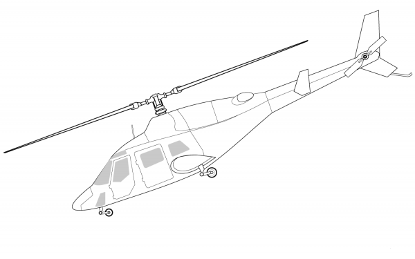 Bell 222 Helicopter coloring page image