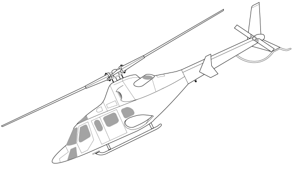 Bell 430 Helicopter coloring page image