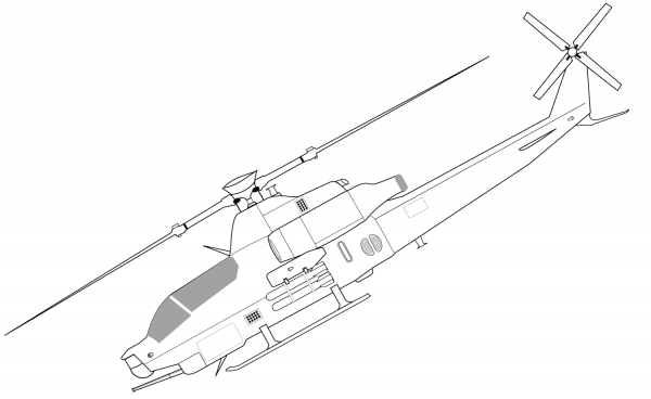 Bell AH-1Z Viper Helicopter coloring page image
