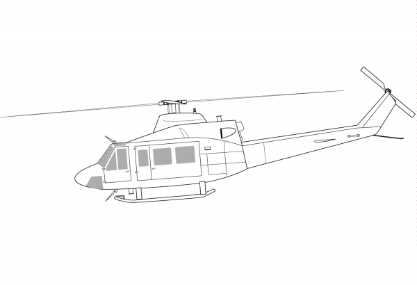Bell CH-146 Griffon Helicopter coloring page image