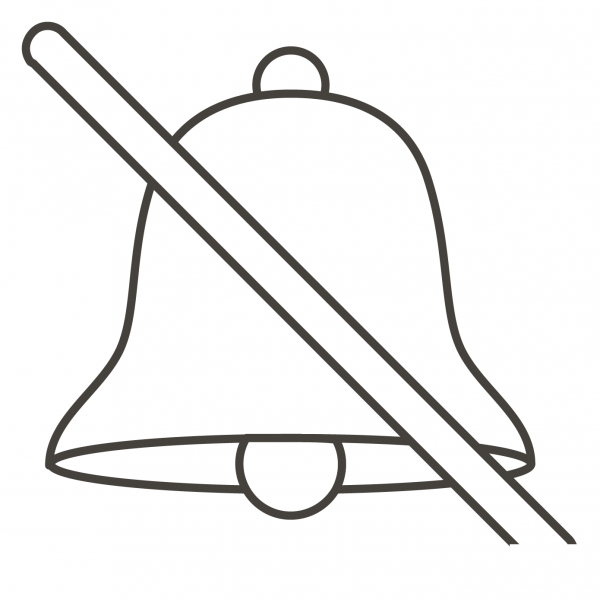Bell with Slash coloring page image