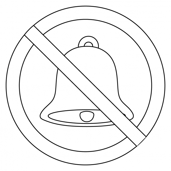 Bell with Slash Emoji coloring page image