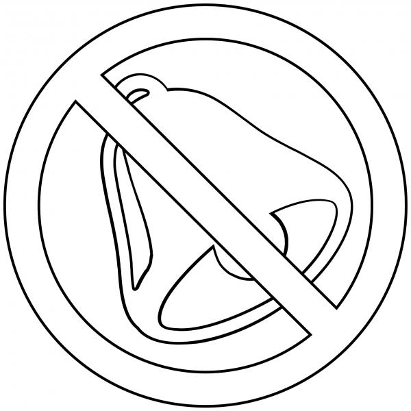 Bell with Slash Emoji coloring page image